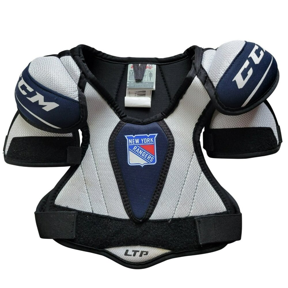 CCM NEW YORK RANGERS LTP Hockey Shoulder Pads Chest Protector Youth YT LG 4-4'4"